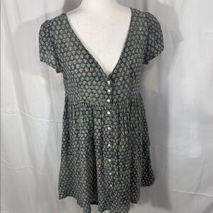 Denim & Supply Ralph Lauren Black and White Babydoll Puff Sleeve Dress